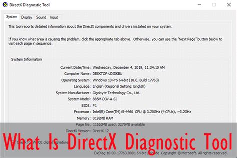 What Is Directx Diagnostic Tool And How To Access It Windows 10