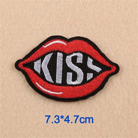 Kiss In Mouth Lips Embroidery Punk Clothes Patch For Clothing Iron On