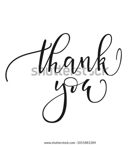Vector Illustration Black Thank You Words Stock Vector Royalty Free