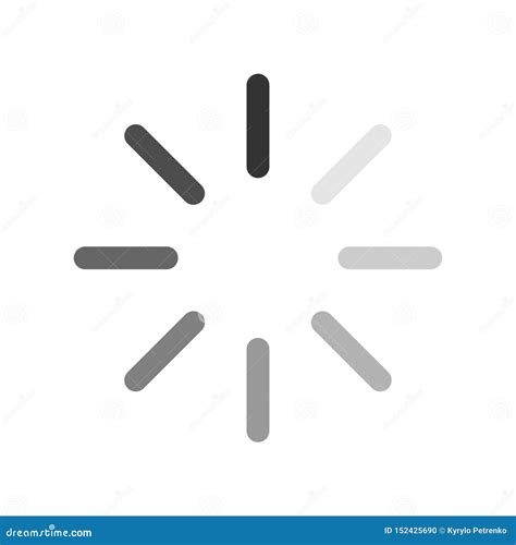 Computer Loading Icon Balck And White Background Stock Vector