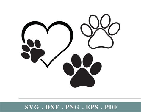 Dog Paw Print Svg Dog Paw Print Clip Art For Cricut Silhouette Svg