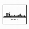 Karlsruhe Skyline Printable. Karlsruhe Germany Black White | Etsy