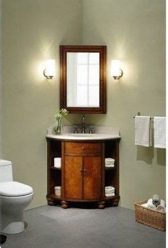 Corner bathroom vanities in larger bathrooms help to add counter space. corner sinks bathroom - Google Search -http://www.google ...