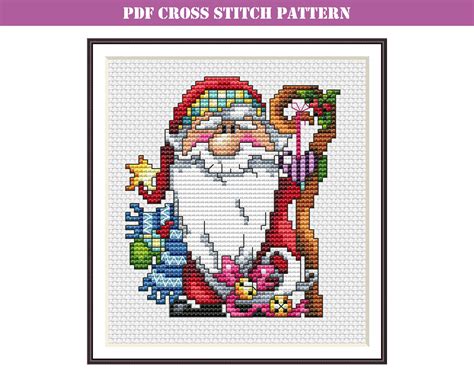 cross stitch pattern christmas santa cross stitch santa etsy
