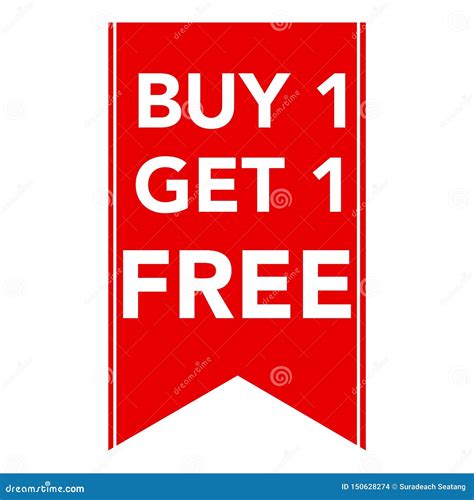 Buy One Get One Free Promotional Sale Label Stock Illustration