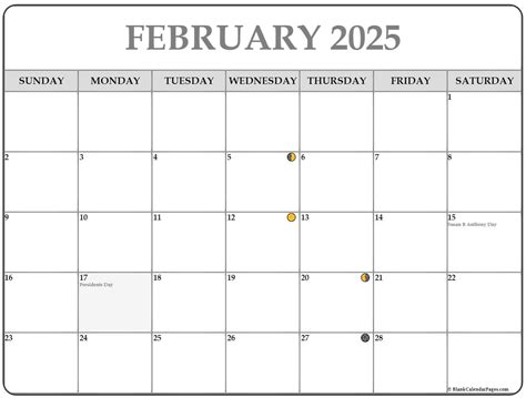 February 2025 Lunar Calendar Moon Phase Calendar