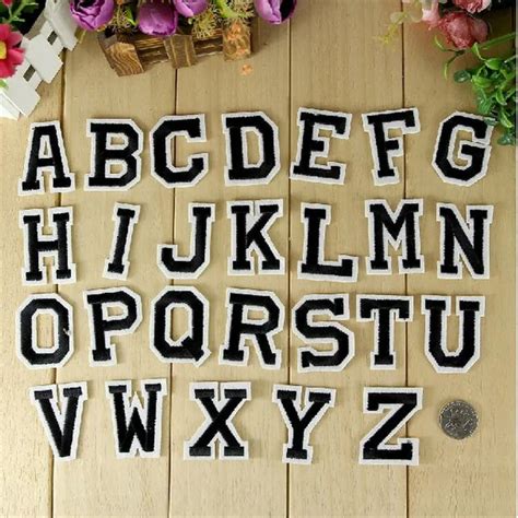 26pcs Alphabet Letter Mixed Patches Embroidered Iron On Patch For