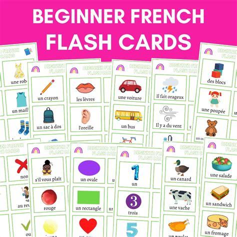 Beginner French Flash Cards - Our Kiwi Homeschool