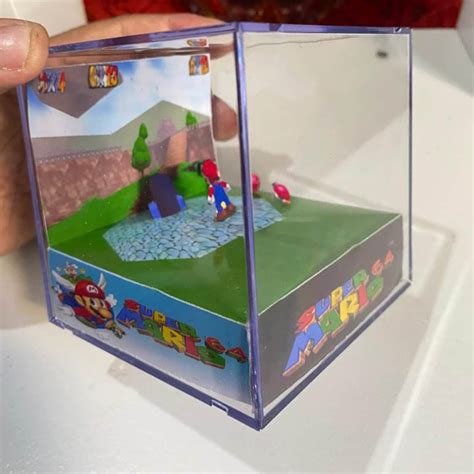 Super Mario64 3d Cube Diorama Template Etsy