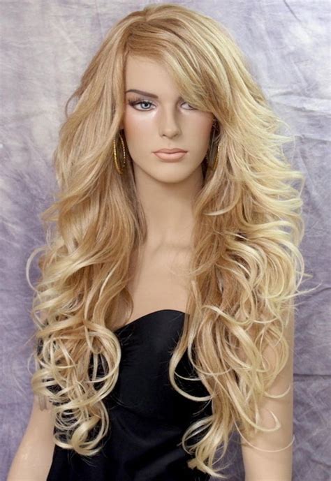 Absolutely Stunning Human Hair Blend Blonde Goddess Full Wig Etsy