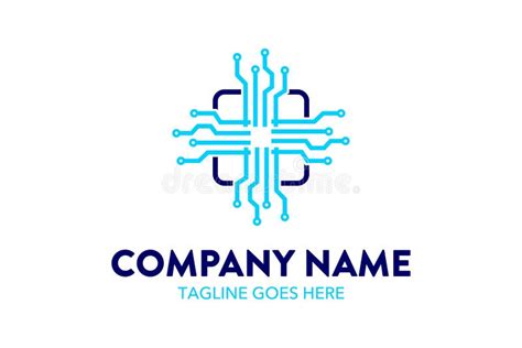 Unique Technology And Networking Logo Template Stock Vector