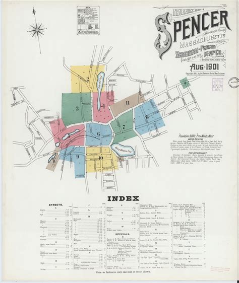 Spencer 1901 Old Map Massachusetts Fire Insurance Index Old Maps