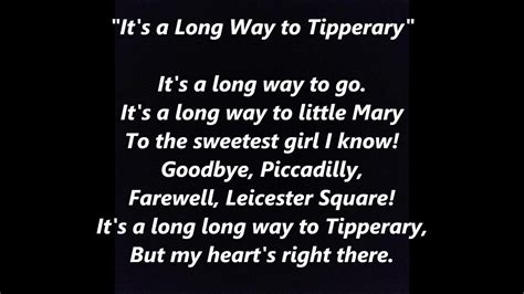 Its A Long Way To Tipperary Sing Along Music Song Words Text And Lyrics Acordes Chordify