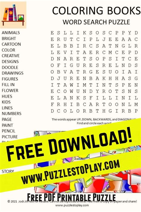 Coloring Books Word Search Puzzle Puzzles To Play Word Search