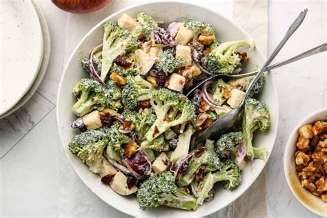 With this poolside salad, we're skipping the leafy greens altogether and using some hearty broccoli as the base. Vegan Broccoli Salad with Creamy Dressing - Okonomi Kitchen