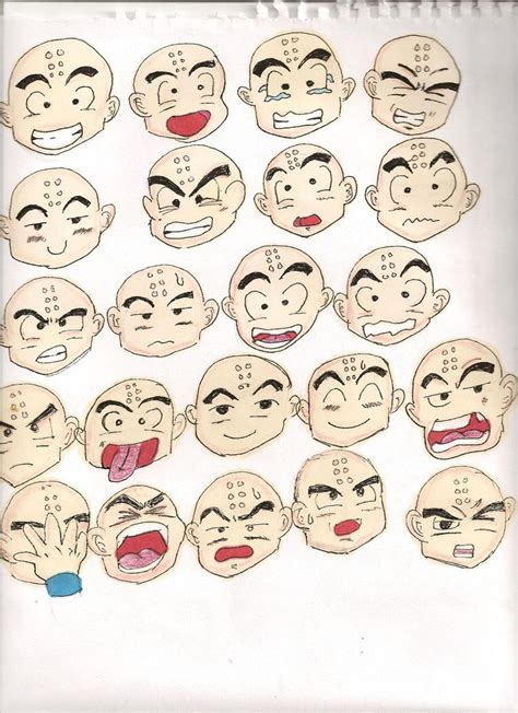 Krillin Expressions By Amylou2107 On Deviantart