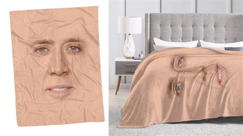 Nicolas Cages Facial Skin Stretched To Cover Entire Blanket Boing Boing