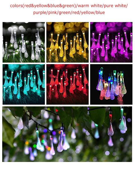 100 Led Water Drop Solar Powered Lights With 8 Modes Litel Technology