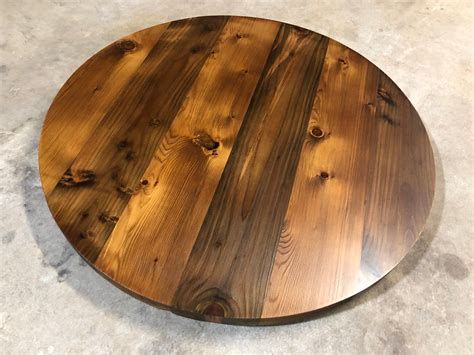 Rustic Reclaimed Handmade Round Wood Table Top Multi Size Bar Etsy