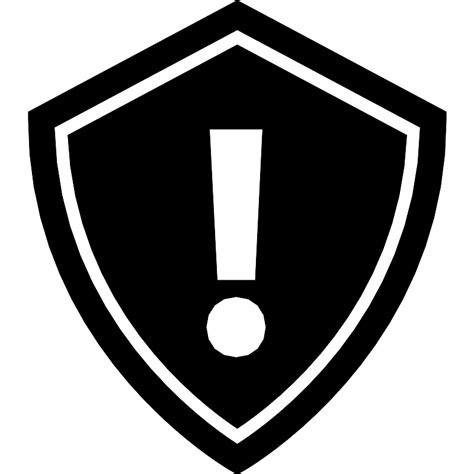 Security Alert Symbol Of An Exclamation Sign Inside A Shield Vector Svg