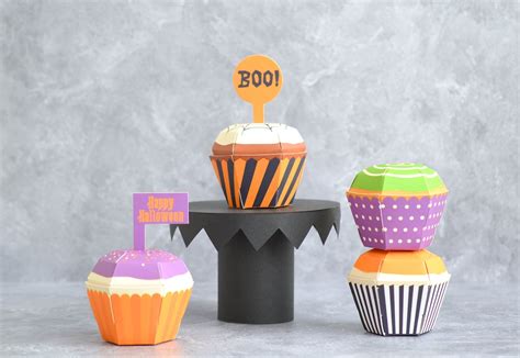 Halloween Cupcake Boxes Set Of 4 Craft Kit Halloween Party Favor Box