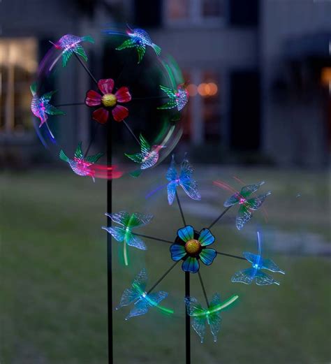 Solar Color Changing Flyer Spinner Butterfly Plow And Hearth