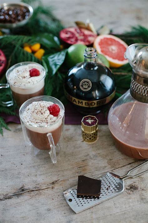 A Christmas Soiree Chocolate And Chambord A Daily Something Spiked Hot Chocolate Cozy Drinks