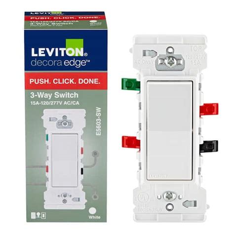 Leviton Decora Edge 15 Amp 3 Way Switch White R02 E5603 0sw The Home