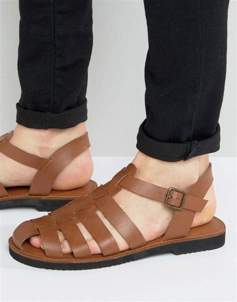 Kg By Kurt Geiger Strap Sandals In Tan Leather Tan Mens Leather