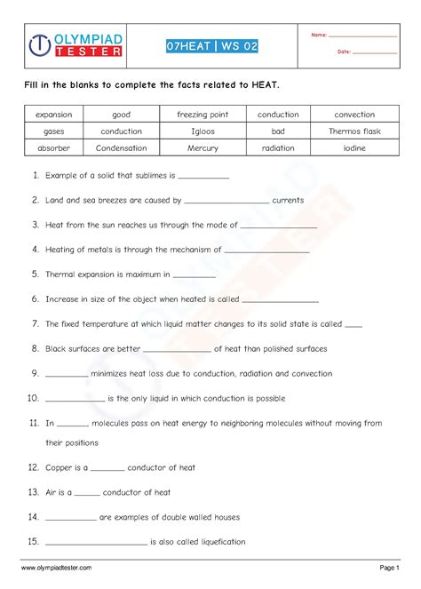 Worksheet For Grade 6 Science