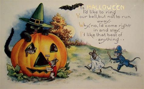 Something Wicked This Way Comes Vintage Halloween Cards Flashbak