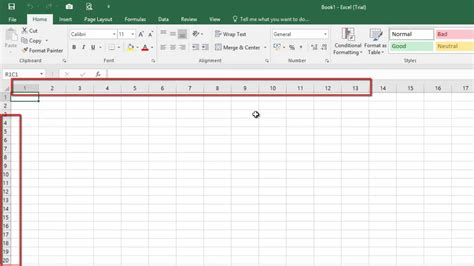 Microsoft Excel Rows and Columns Labeled As Numbers | Excel 2016