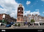 The clock tower in Crouch End London England UK Stock Photo - Alamy
