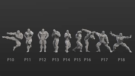 3d File Body Builder Figures Set 02・model To Download And 3d Print・cults