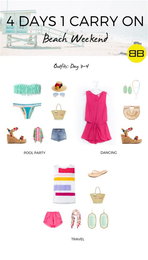 4 days 1 carry on how to pack for a beach weekend outfit ideas day 3 4 4 beach weekend