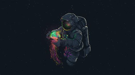 Download 1920x1080 Wallpaper Jellyfish And Astronaut