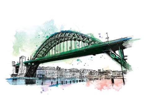 Tyne Bridge Newcastle Art Print Newcastle Illustration Etsy