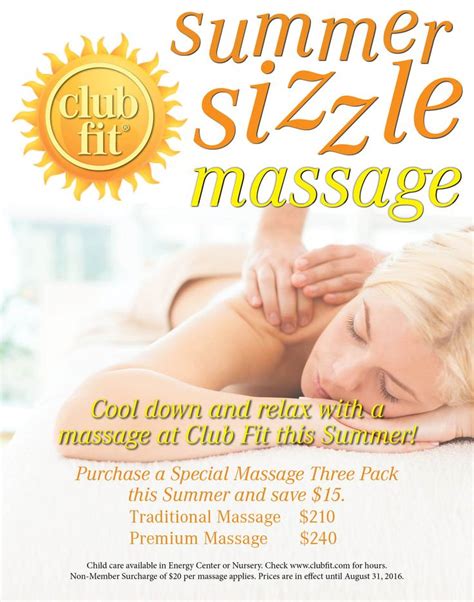 Massage Special For Summer 2016 Club Fit Jefferson Valley Special