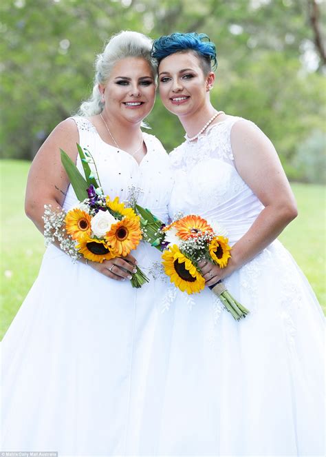 Australias First Legally Married Lesbian Couple Celebrate Daily Mail Online