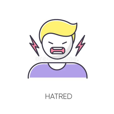 Icono De Sentimiento De Odio Dibujo De Esquema Ilustración Del Vector Ilustración De Odiar