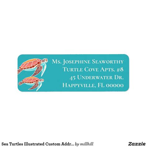 Custom Address Labels Seaworthy Mailing Labels Sea Turtle Zazzle