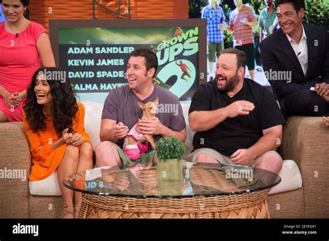 Salma Hayek Adam Sandler And Kevin James Of Grown Ups 2 Cast Appears