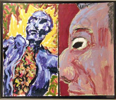Peter Julian Untitled 1981 Diptych Neo Expressionist Figures For