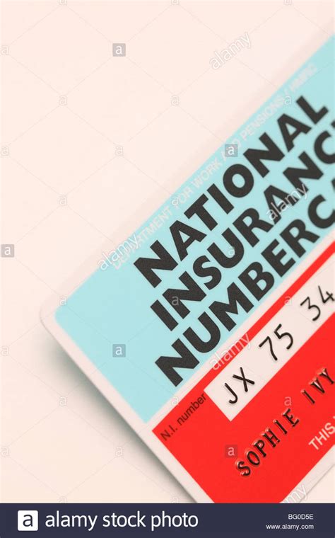 National insurance forms if you work or live abroad leaflet ni38 includes form cf83 from page 41 to national insurance card 2 2 clarifications on national insurance card 2 national insurance. National Insurance Number card NI Number for GB UK Stock Photo: 27055210 - Alamy