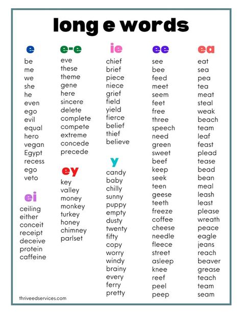 Free Printable Long E Sound Worksheets