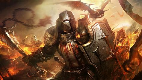 Hd Wallpaper Crusaders Shield Fantasy Art Diablo 3 Reaper Of Souls