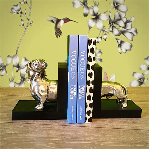 Silver Dachshund Bookends Home And Lifestyle From The Luxe Company Uk