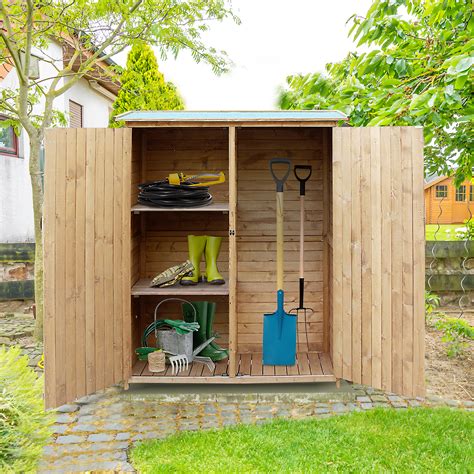 Outsunny Solid Wood Garden Storage Waterproof Outdoor Backyard Shed For