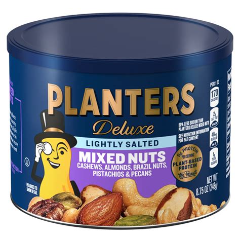 Planters® Deluxe Lightly Salted Mixed Nuts 875 Oz Can Planters® Brand