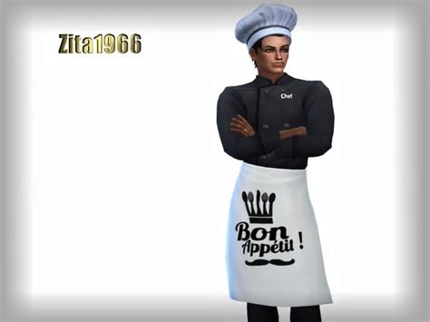 Zitarossouws Bon Appetit Male Chef Dine Out Needed Clothes Sims